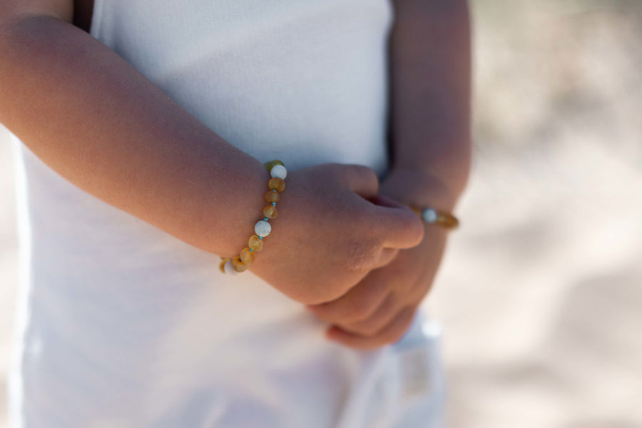 Charming Amber beads for a happy, teething toddler.