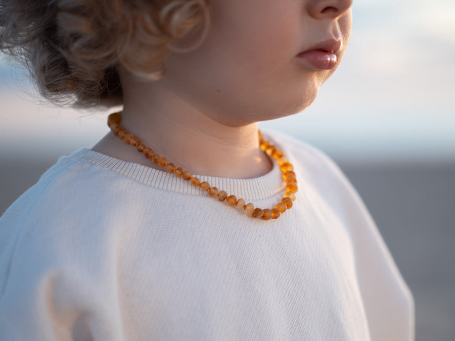 RAW HONEY BALTIC AMBER TEETHING NECKLACE/BRACELET SET