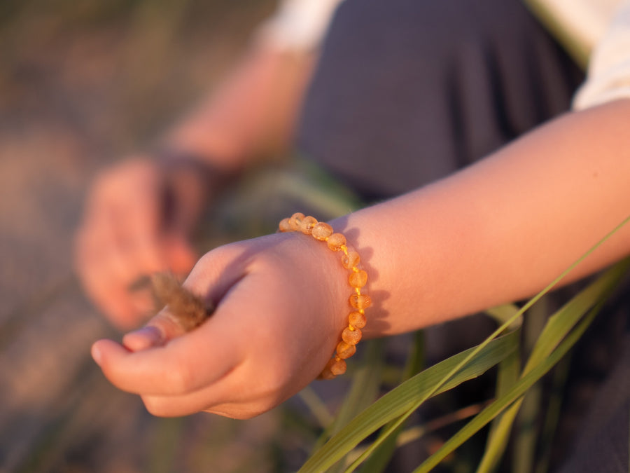 RAW HONEY BALTIC AMBER TEETHING NECKLACE/BRACELET SET