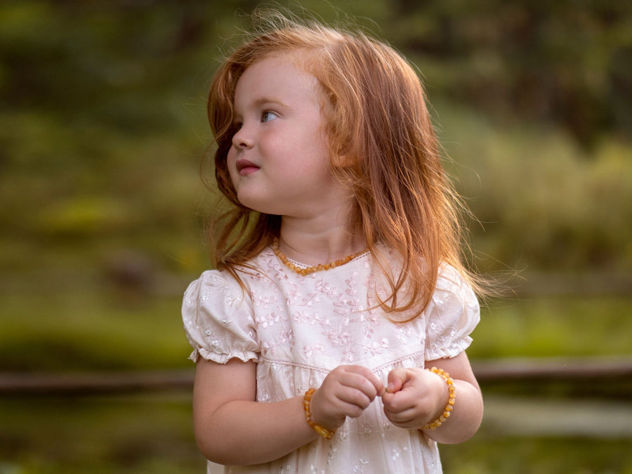 RAW HONEY BALTIC AMBER TEETHING NECKLACE/BRACELET SET