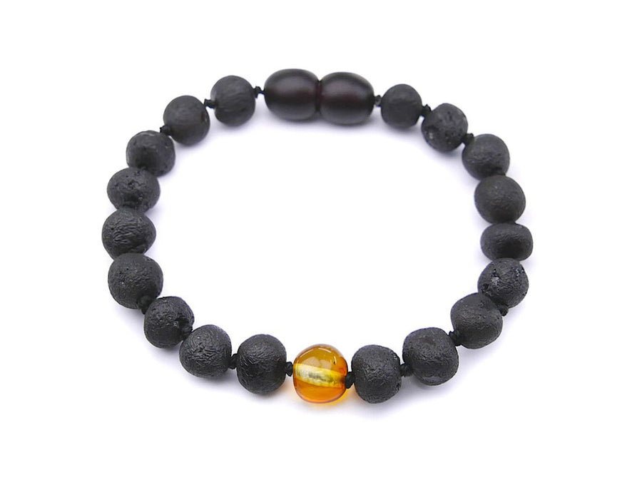 RAW DARK CHERRY BALTIC AMBER TEETHING BRACELET / ANKLET