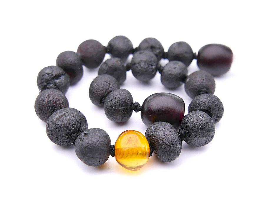 RAW DARK CHERRY BALTIC AMBER TEETHING BRACELET / ANKLET