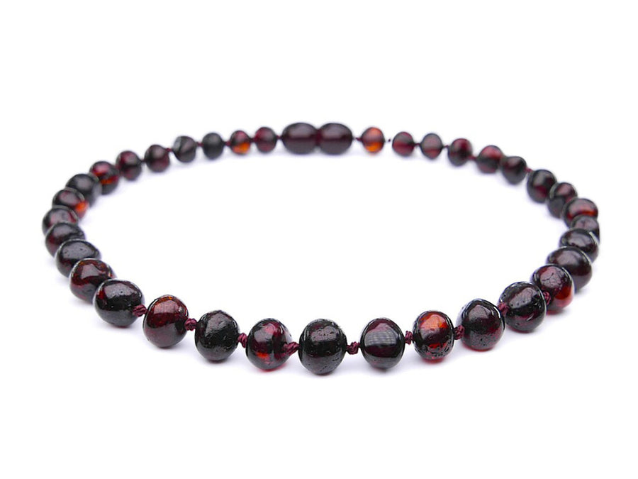 POLISHED DARK CHERRY BALTIC AMBER ADULT ANKLET