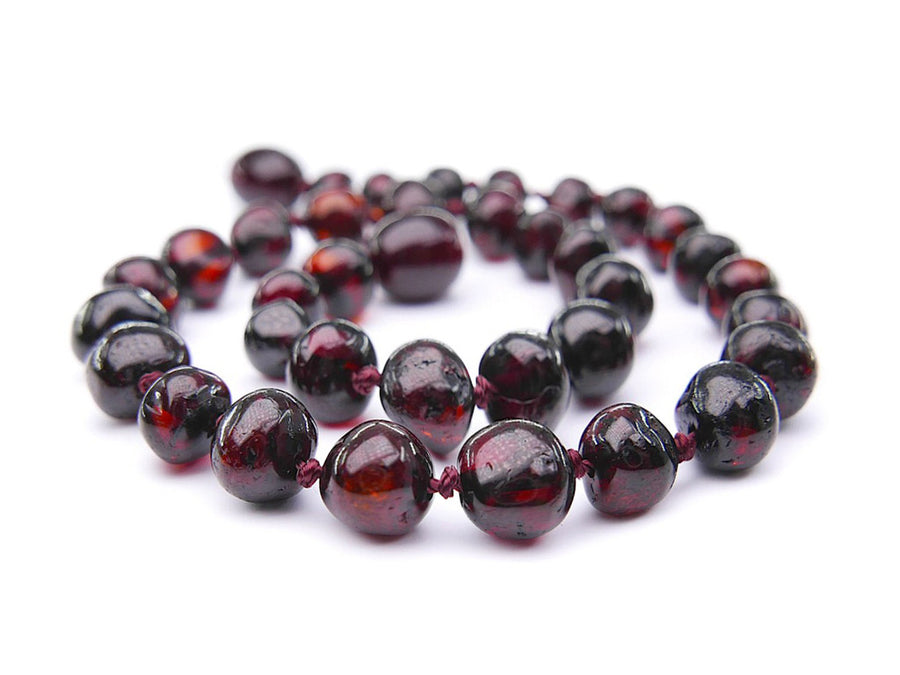 POLISHED DARK CHERRY BALTIC AMBER ADULT ANKLET