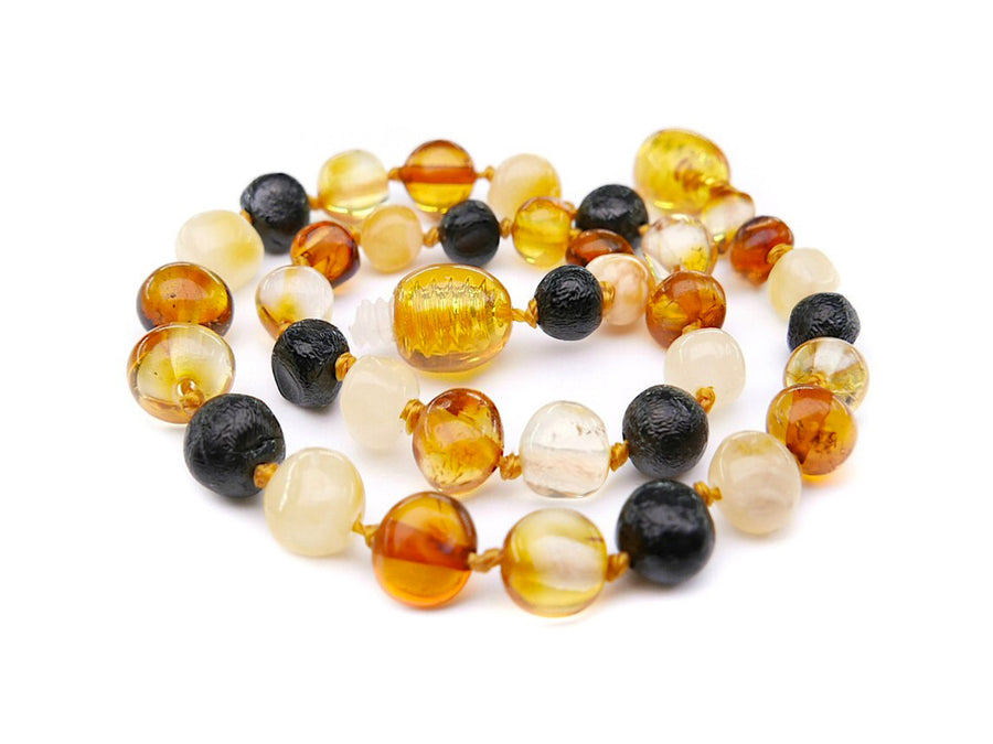 POLISHED MULTICOLOR BALTIC AMBER ADULT ANKLET