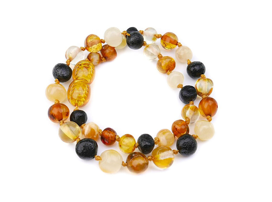 POLISHED MULTICOLOR BALTIC AMBER ADULT ANKLET