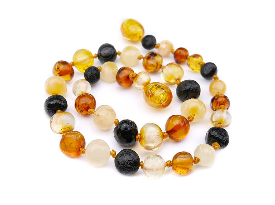 POLISHED MULTICOLOR BALTIC AMBER ADULT ANKLET