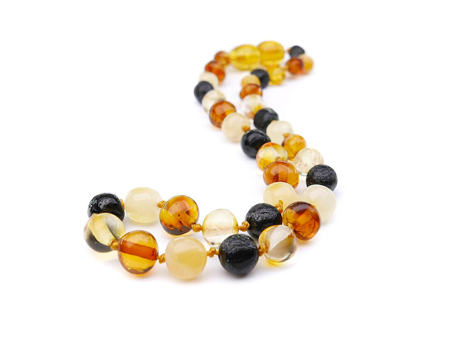 POLISHED MULTICOLOR BALTIC AMBER ADULT ANKLET