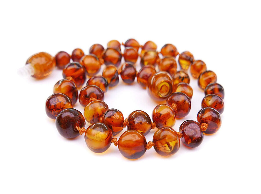 POLISHED COGNAC BALTIC AMBER ADULT ANKLET