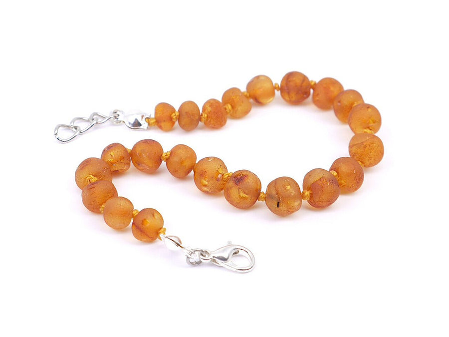 ADJUSTABLE RAW HONEY BALTIC AMBER TEETHING BRACELET / ANKLET