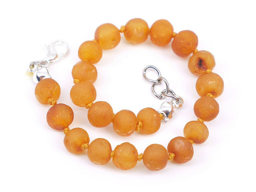 ADJUSTABLE RAW HONEY BALTIC AMBER TEETHING BRACELET / ANKLET