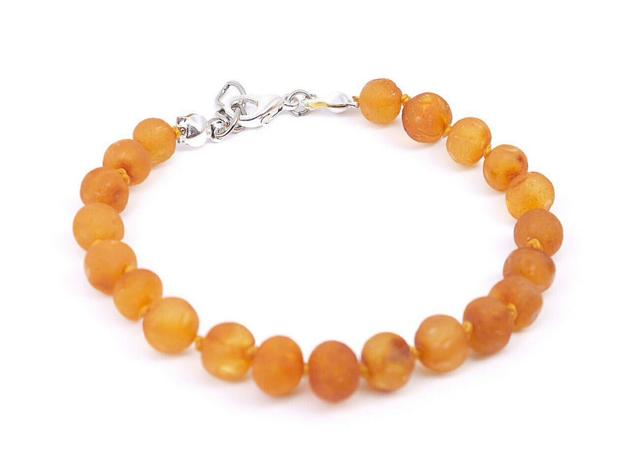 ADJUSTABLE RAW HONEY BALTIC AMBER TEETHING BRACELET / ANKLET