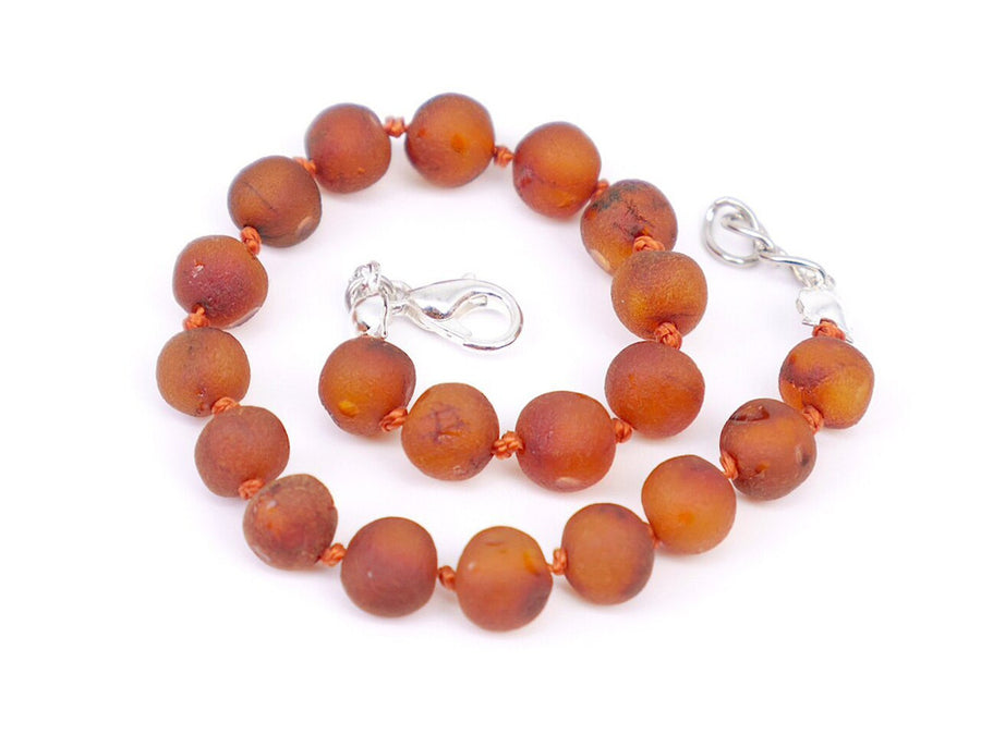 ADJUSTABLE RAW COGNAC BALTIC AMBER TEETHING BRACELET / ANKLET