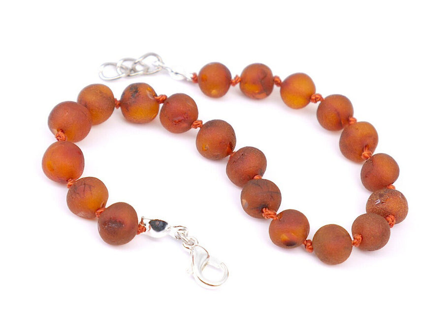 ADJUSTABLE RAW COGNAC BALTIC AMBER TEETHING BRACELET / ANKLET