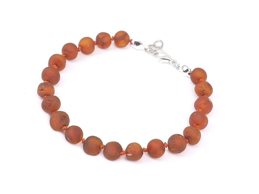 ADJUSTABLE RAW COGNAC BALTIC AMBER TEETHING BRACELET / ANKLET