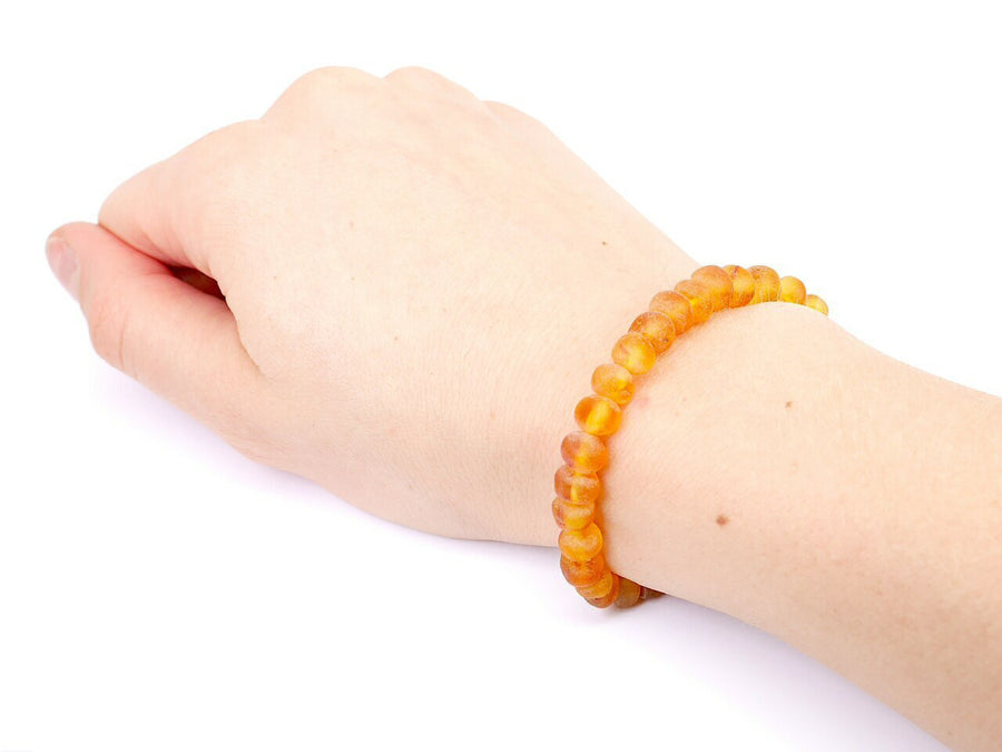 STRETCH RAW HONEY BALTIC AMBER ADULT BRACELET