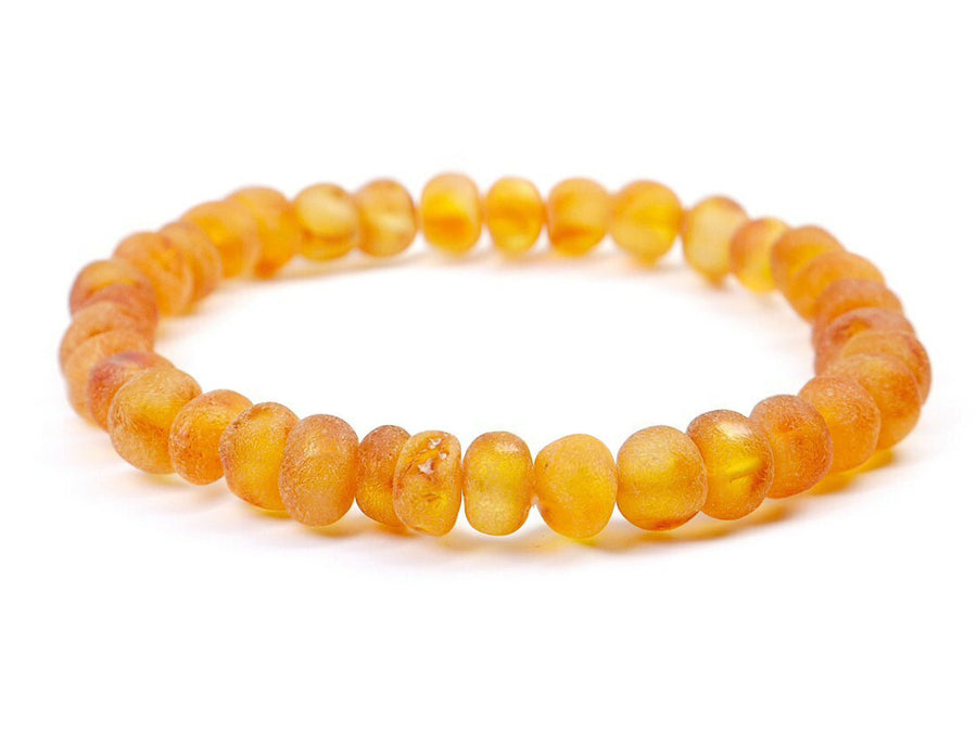 STRETCH RAW HONEY BALTIC AMBER ADULT BRACELET