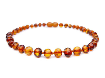 POLISHED COGNAC BALTIC AMBER ADULT ANKLET