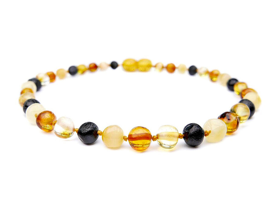 POLISHED MULTICOLOR BALTIC AMBER ADULT ANKLET