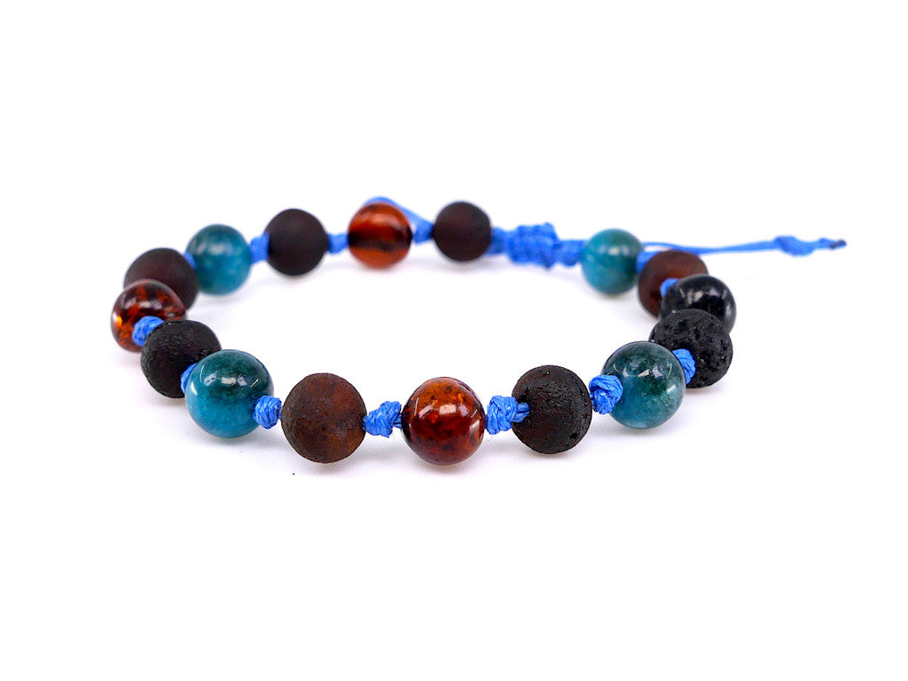 Adjustable amber fashion teething anklet