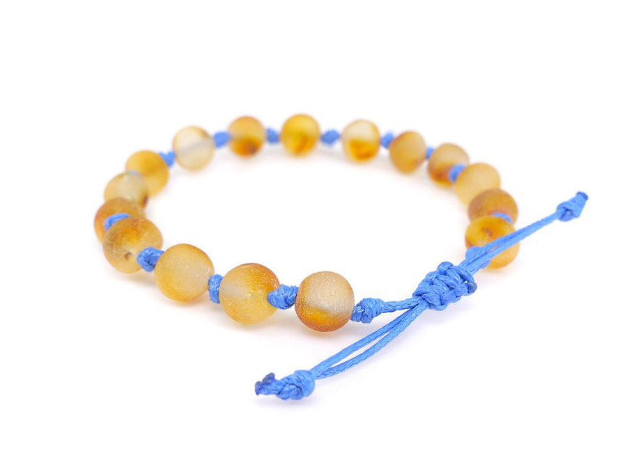 ADJUSTABLE RAW HONEY BALTIC AMBER TEETHING BRACELET / ANKLET