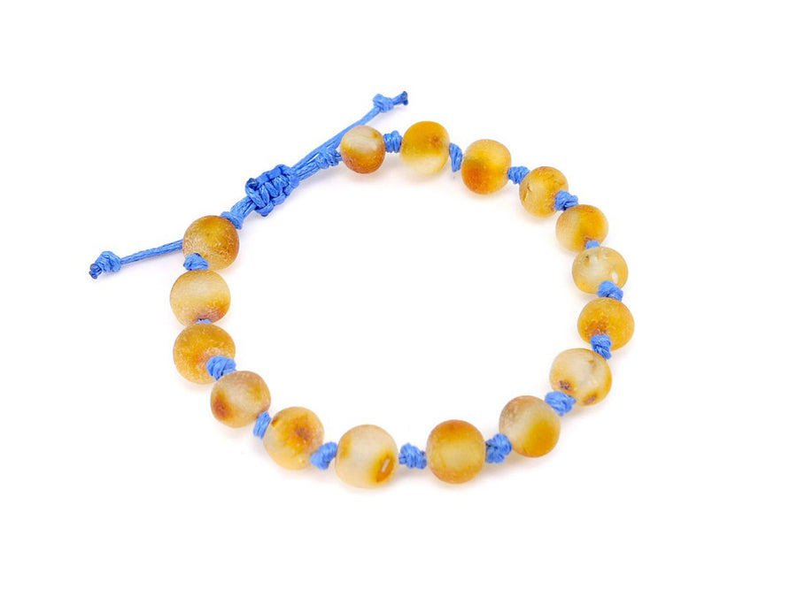 ADJUSTABLE RAW HONEY BALTIC AMBER TEETHING BRACELET / ANKLET