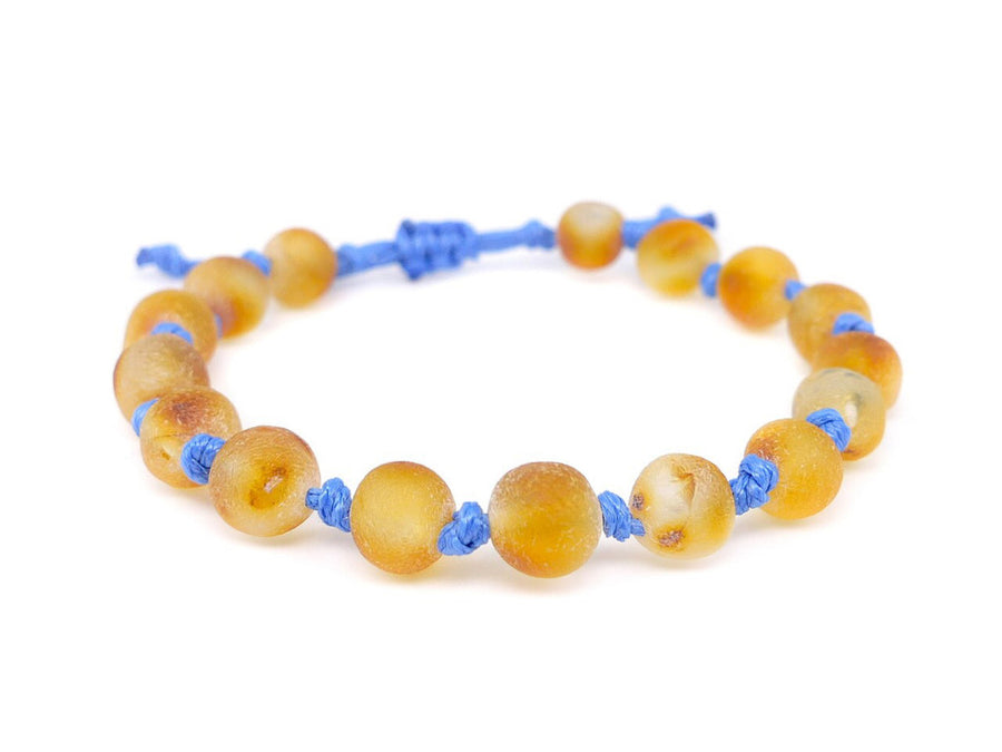 ADJUSTABLE RAW HONEY BALTIC AMBER TEETHING BRACELET / ANKLET