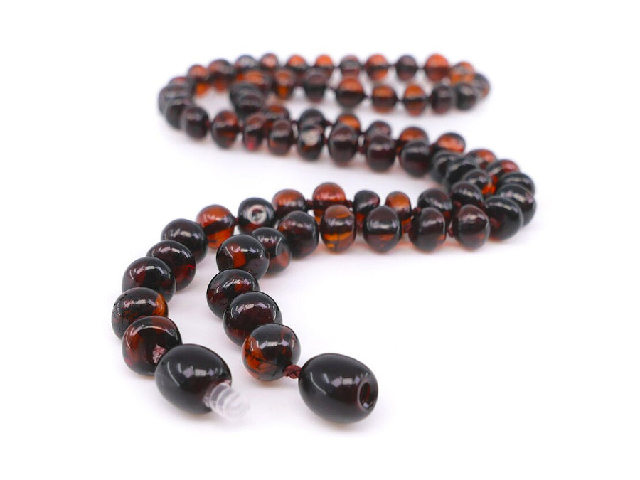 Dark cherry / black adult Baltic amber necklace USA, Canada & Australia