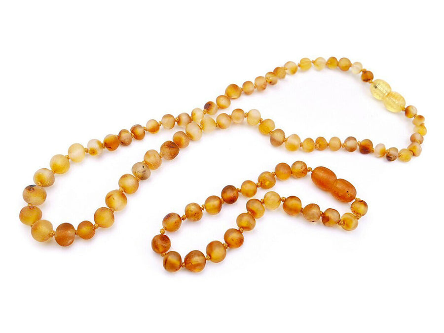 RAW HONEY BALTIC AMBER TEETHING NECKLACE/BRACELET SET