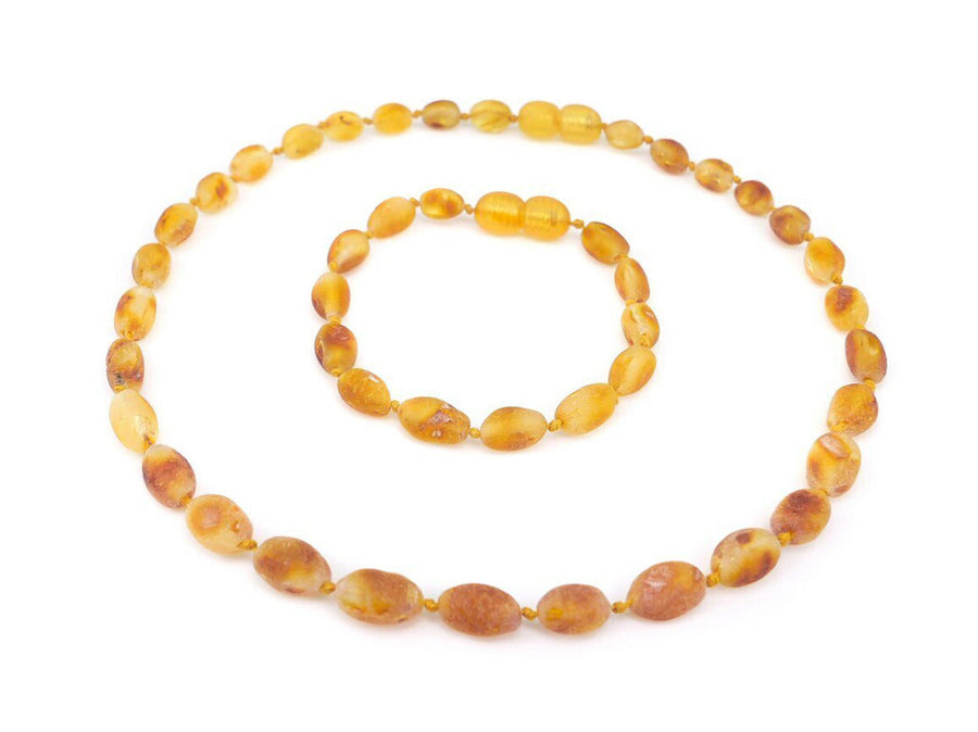 RAW HONEY BALTIC AMBER TEETHING NECKLACE/BRACELET SET