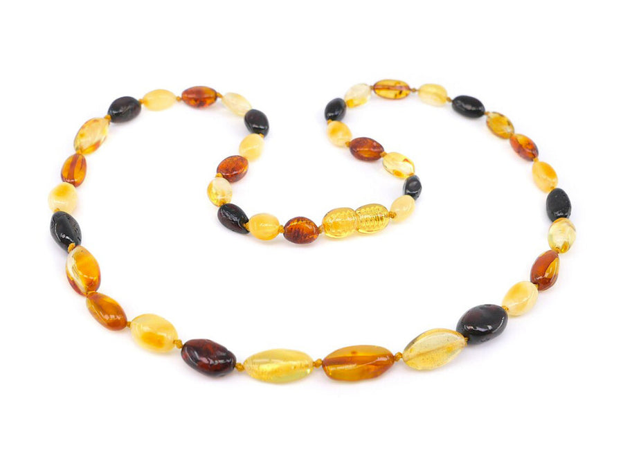 POLISHED MULTICOLOR ADULT BALTIC AMBER NECKLACE