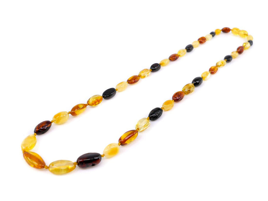 POLISHED MULTICOLOR ADULT BALTIC AMBER NECKLACE