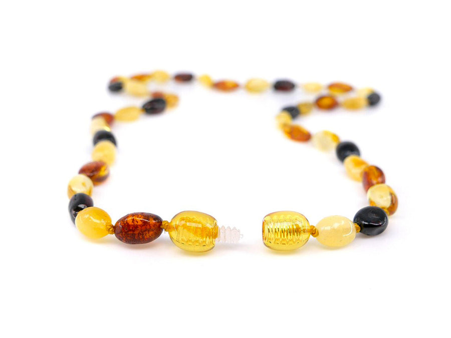 POLISHED MULTICOLOR ADULT BALTIC AMBER NECKLACE