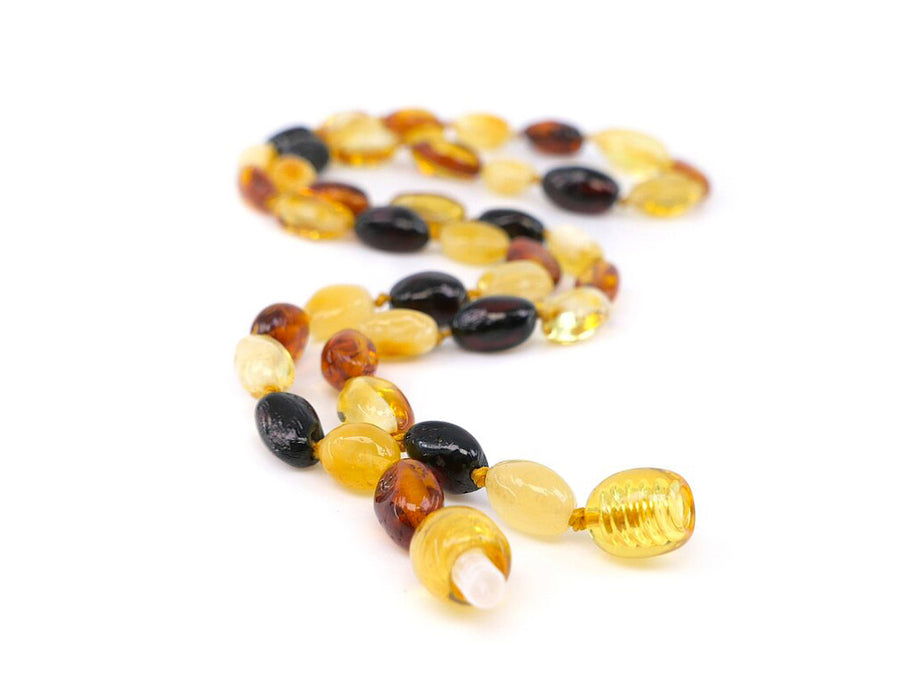 POLISHED MULTICOLOR ADULT BALTIC AMBER NECKLACE