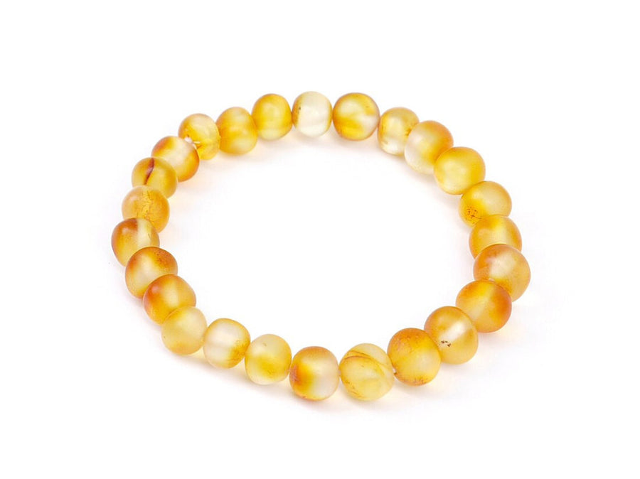 STRETCH RAW HONEY BALTIC AMBER TEETHING ANKLET