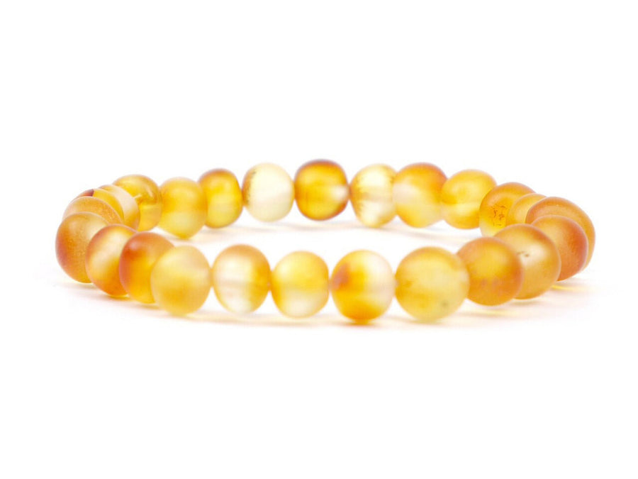 STRETCH RAW HONEY BALTIC AMBER TEETHING ANKLET