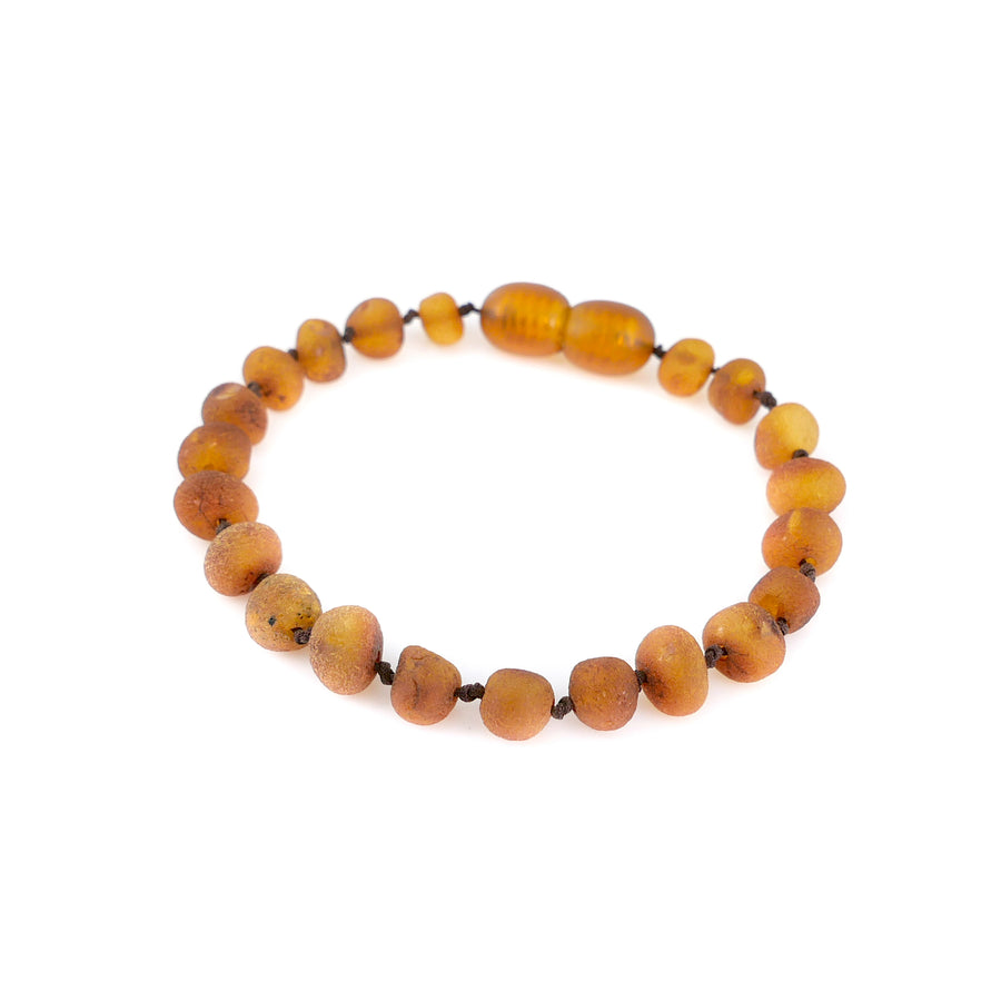 RAW COGNAC BALTIC AMBER TEETHING BRACELET / ANKLET