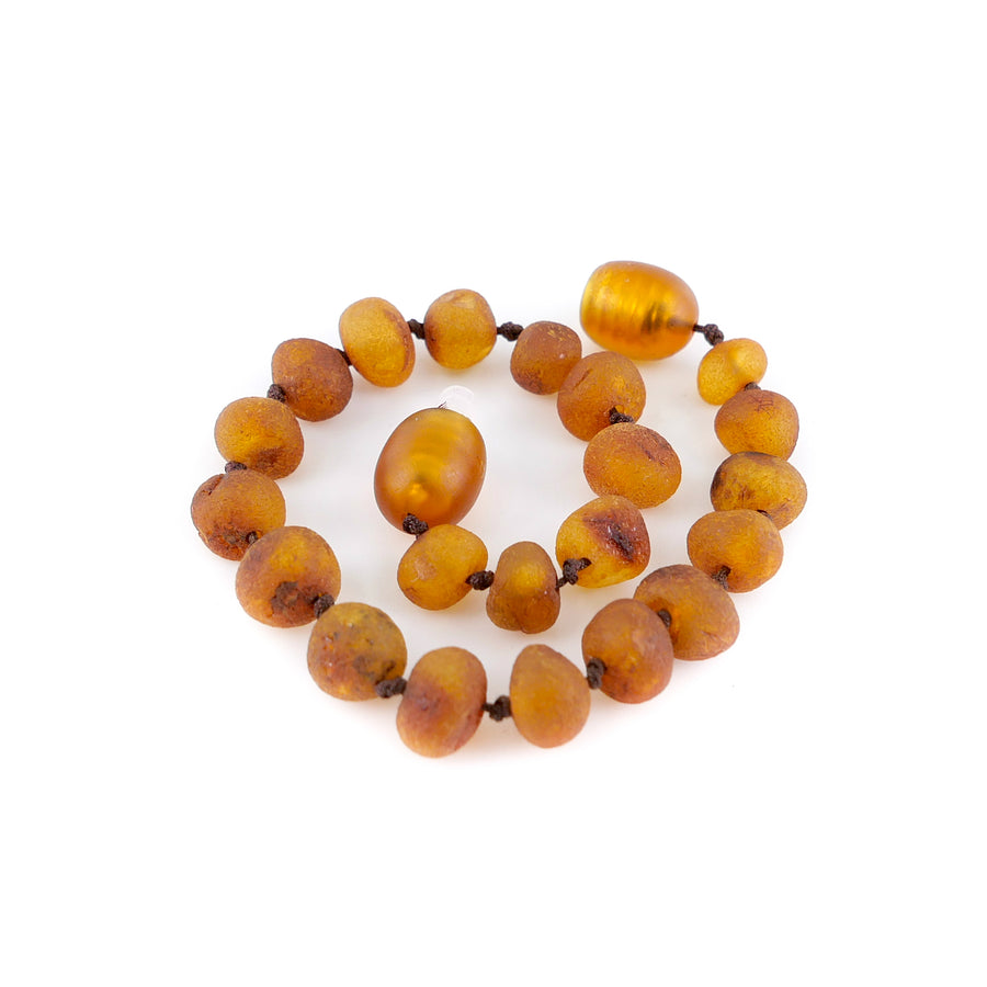 RAW COGNAC BALTIC AMBER TEETHING BRACELET / ANKLET