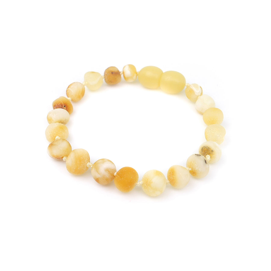 RAW BUTTERSCOTCH BALTIC AMBER TEETHING BRACELET / ANKLET