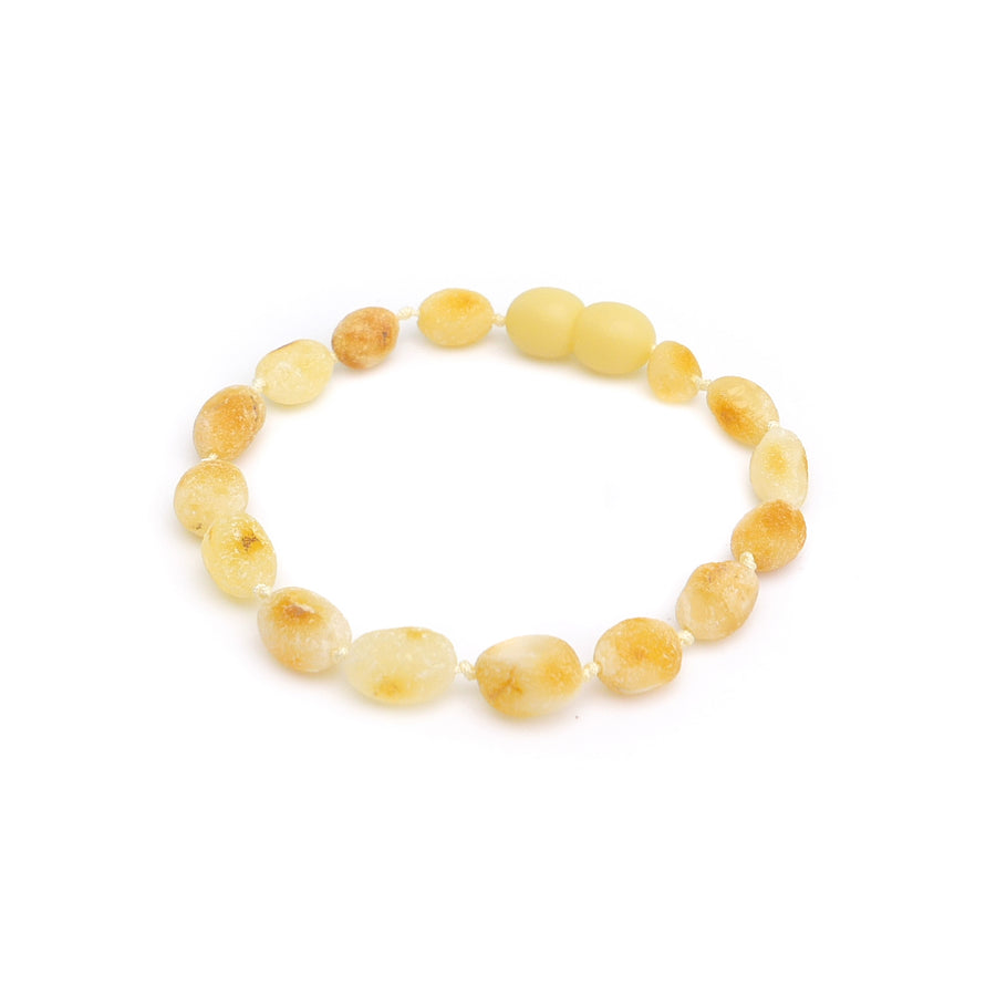 RAW BUTTERSCOTCH BALTIC AMBER TEETHING BRACELET / ANKLET