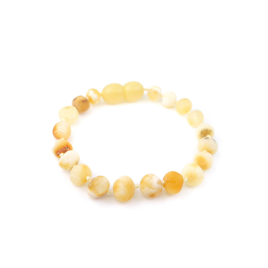 RAW BUTTERSCOTCH BALTIC AMBER TEETHING BRACELET / ANKLET