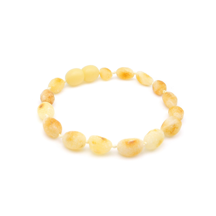 RAW BUTTERSCOTCH BALTIC AMBER TEETHING BRACELET / ANKLET