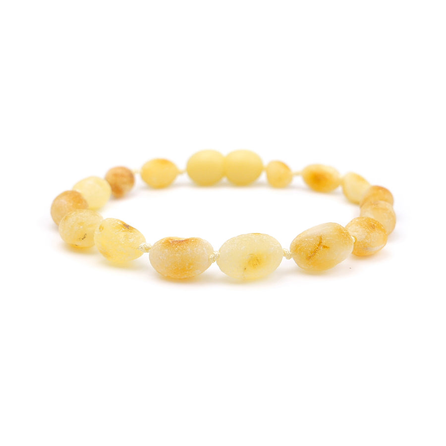 RAW BUTTERSCOTCH BALTIC AMBER TEETHING BRACELET / ANKLET