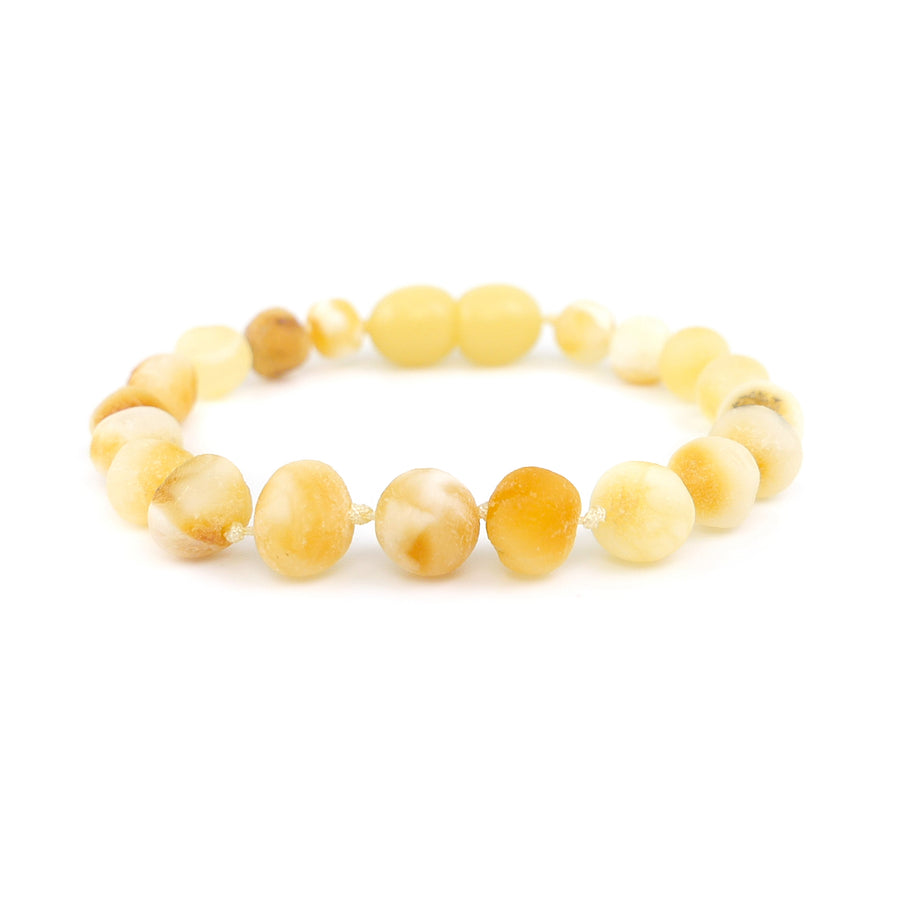 RAW BUTTERSCOTCH BALTIC AMBER TEETHING BRACELET / ANKLET