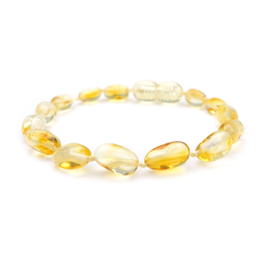 POLISHED LEMON BALTIC AMBER TEETHING BRACELET / ANKLET