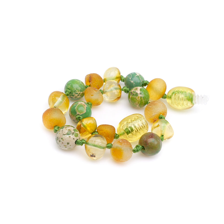 HONEY BALTIC AMBER TEETHING BRACELET / ANKLET WITH JASPER