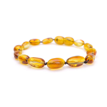 POLISHED CARAMEL BALTIC AMBER TEETHING BRACELET / ANKLET