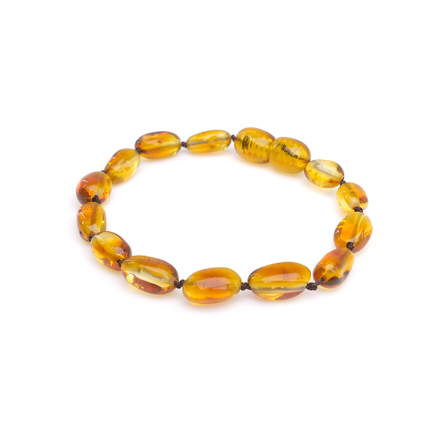 POLISHED CARAMEL BALTIC AMBER TEETHING BRACELET / ANKLET