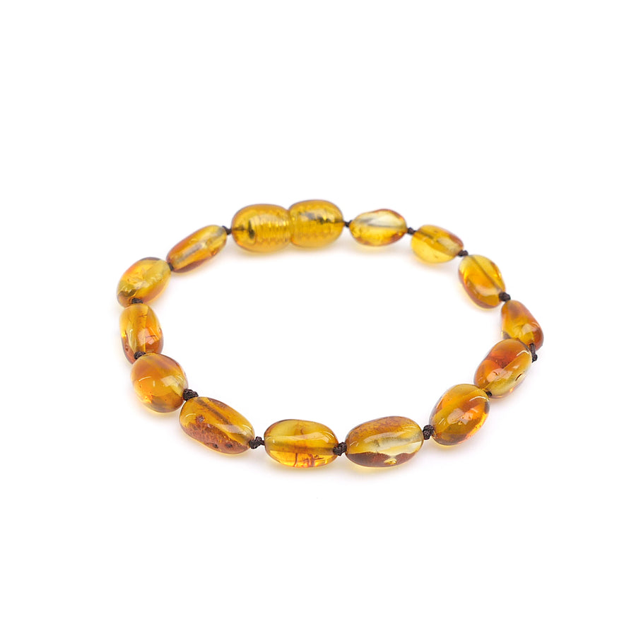 POLISHED CARAMEL BALTIC AMBER TEETHING BRACELET / ANKLET