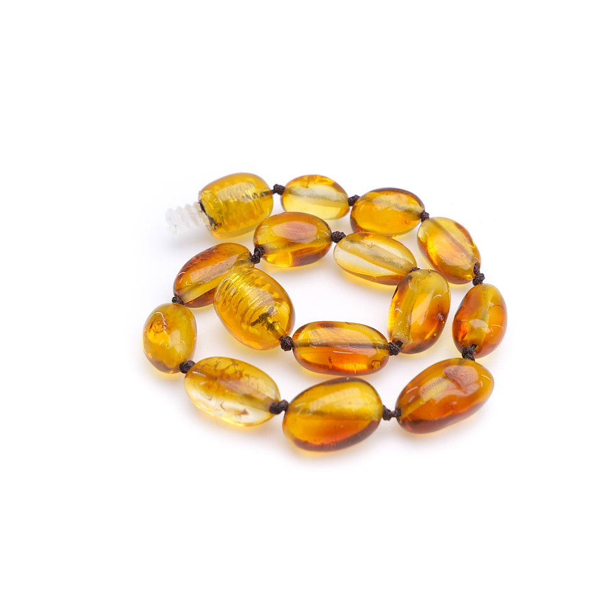 POLISHED CARAMEL BALTIC AMBER TEETHING BRACELET / ANKLET